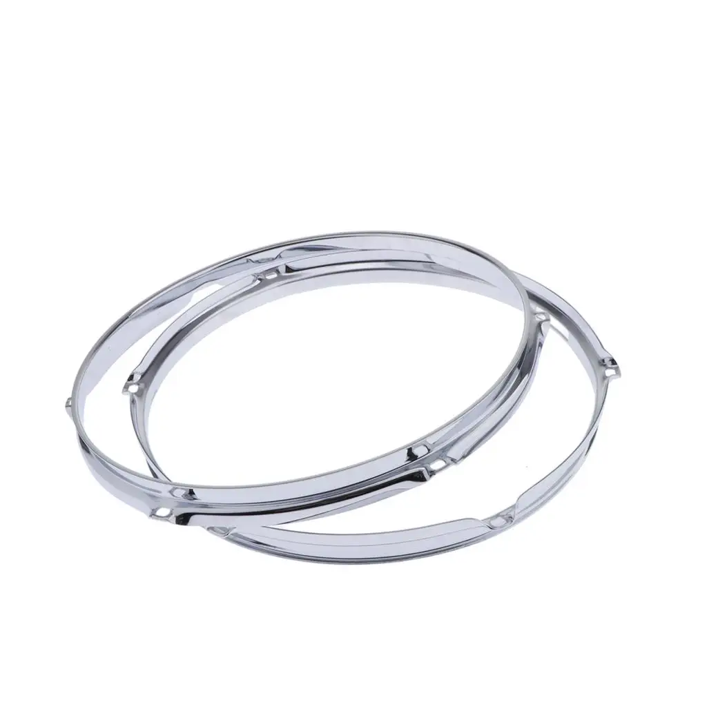 2 Pcs Premium Alloy Steel Snare Drum Hoop Rim 12 inch 6 Holes 1.2mm