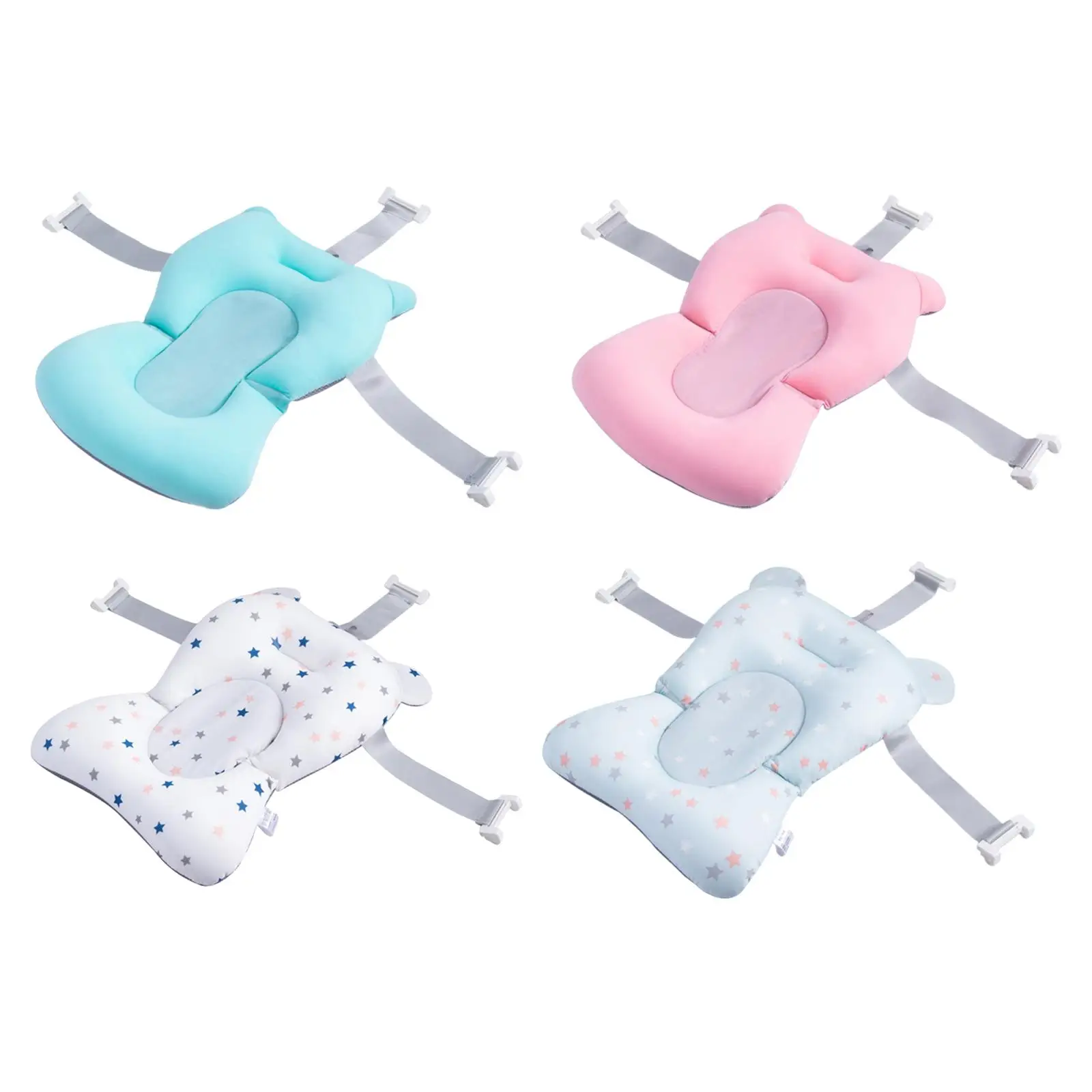 Baby Bath Tub Pad Foldable Comfortable Baby Bath Pillow Bath Support Seat