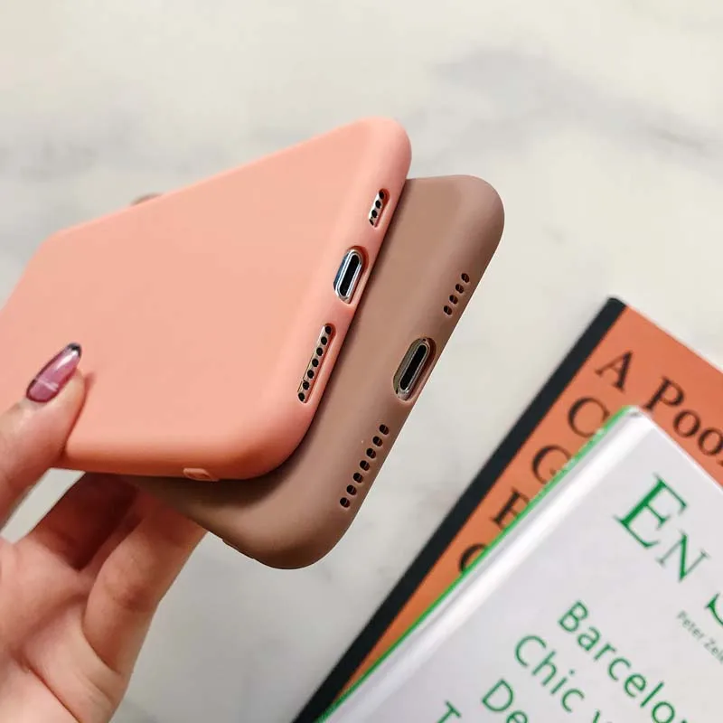 1.5mm thick Candy Colors Phone Case For iPhone 12 Pro Max 11 13 Pro Max X XR XS Max 7 8 6 Plus SE 2020 Fashion Silicone Cover iphone se leather case