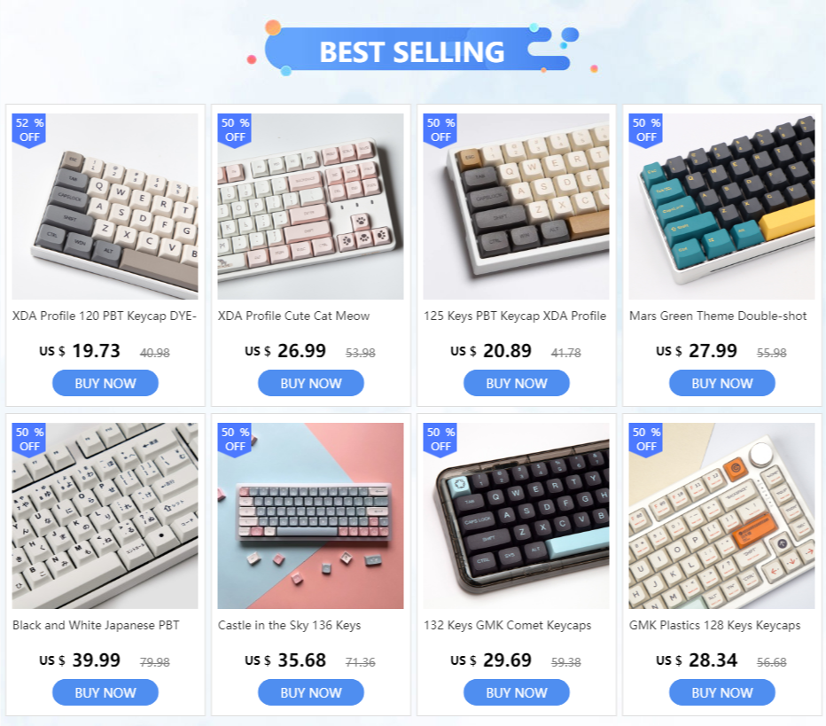 subbed xda perfil keycap para mx switch