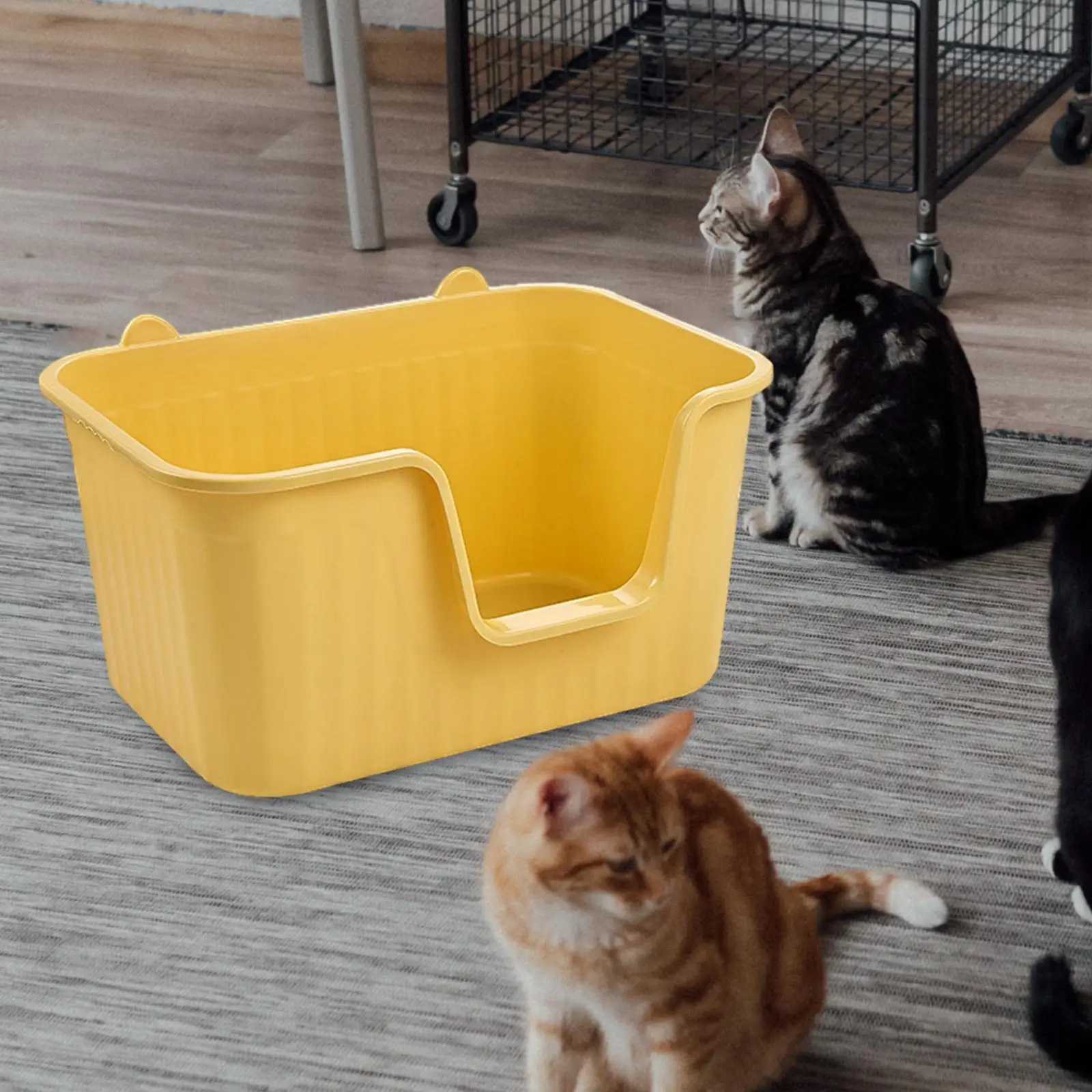 Open Top Pet Litter Tray Durable Cat Sand Box Kitten Toilet Cat Litter Basin