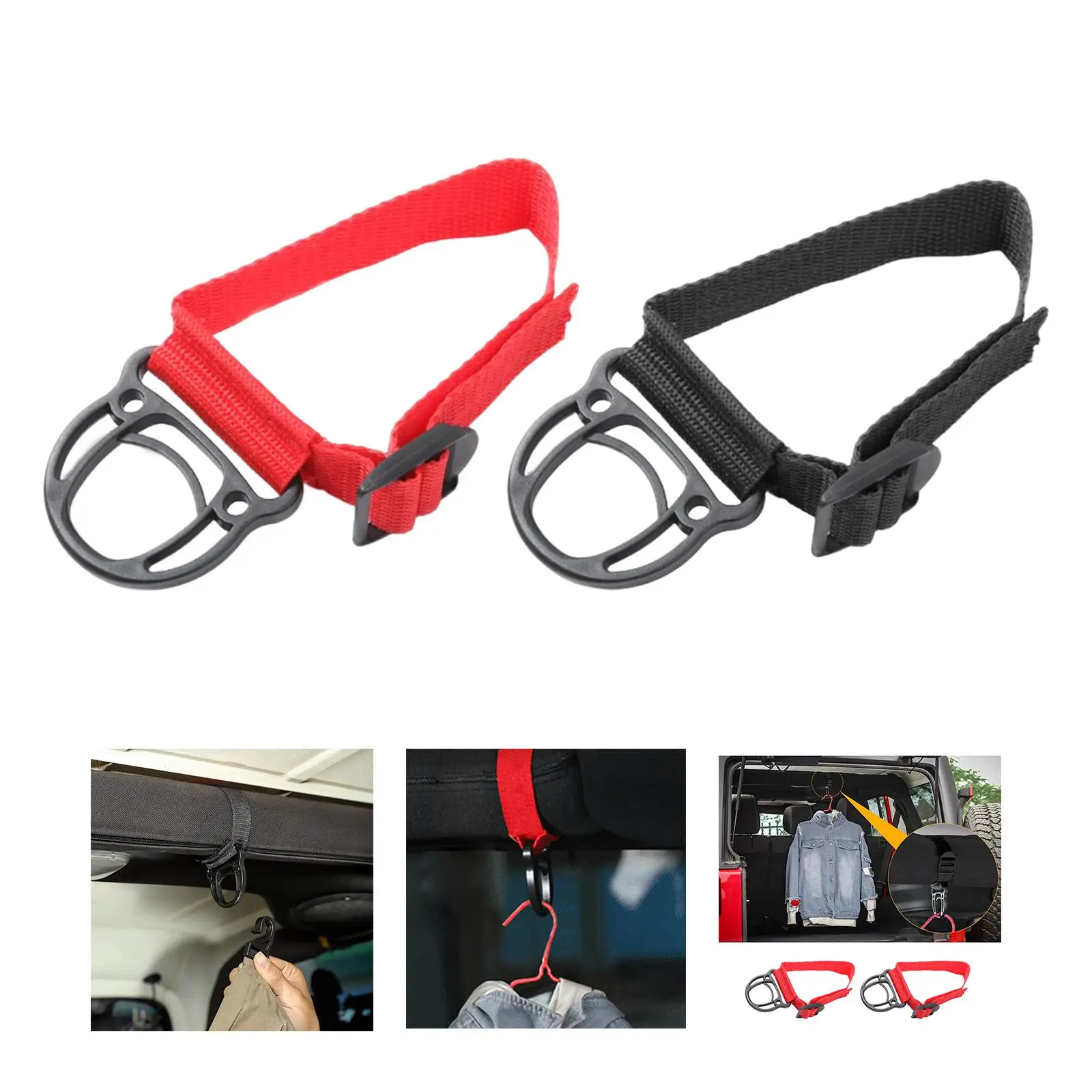 2Pcs Clothes Hook Accessories Roll Bar Coat Jacket Hanger for Car Suvs Camping