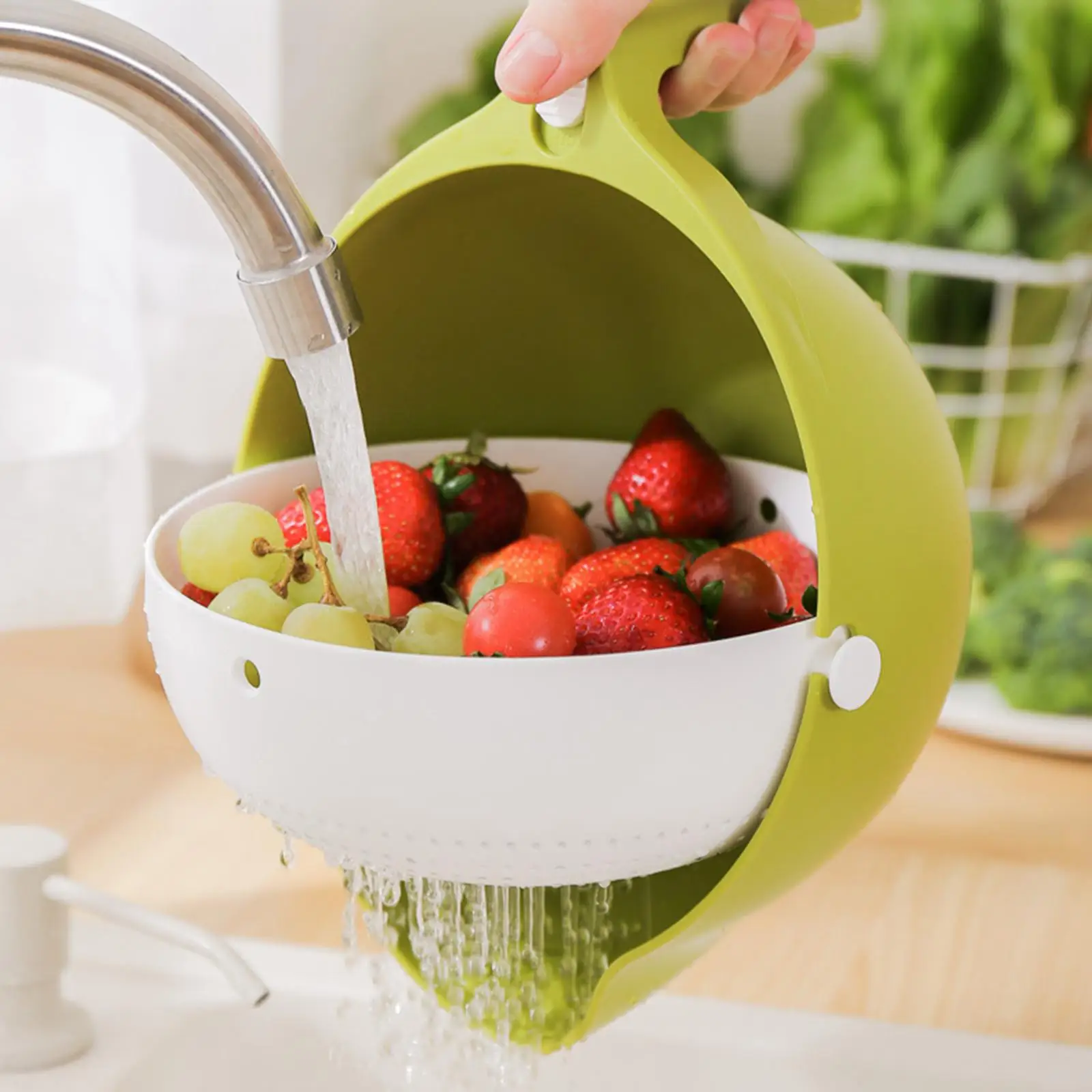 Drain Colander Vegetable Washing Basket Sifters for Fruits Meat Grapes