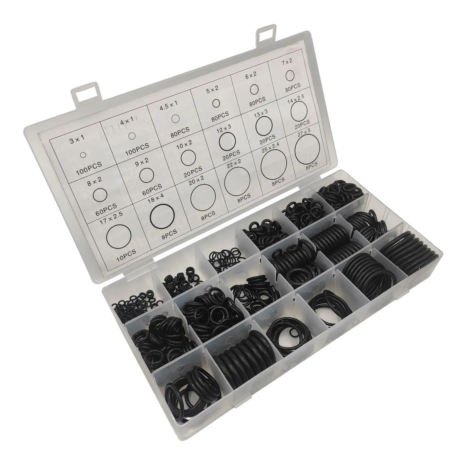 O Rings Assortment kit with Storage Box Black for Auto Quick Repair
