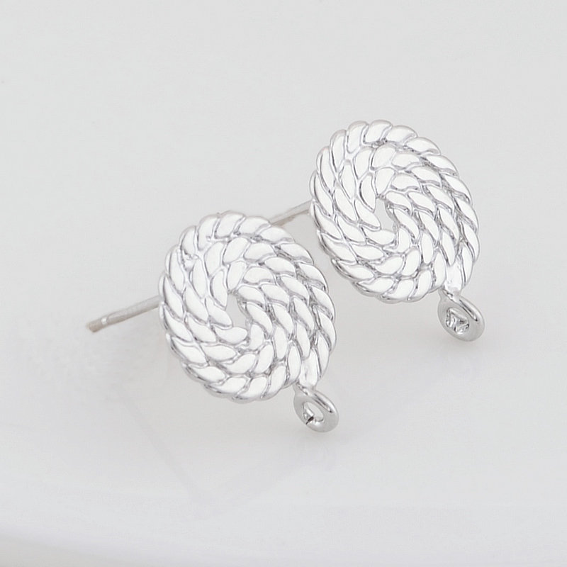 12*15MM 14K Gold Farbe Überzog Messing Runde Stud Ohrringe Hohe Qualität Diy DIY Schmuck Finden zubehör – Detail 5