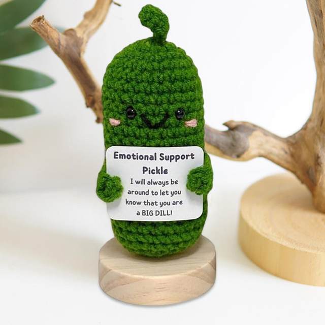 Emotional Support Pickle Handmade Crochet Cucumber Doll Funny Pickle Toy  Cute Knitted Cucumber Gift Christmas Pickle Ornament - AliExpress