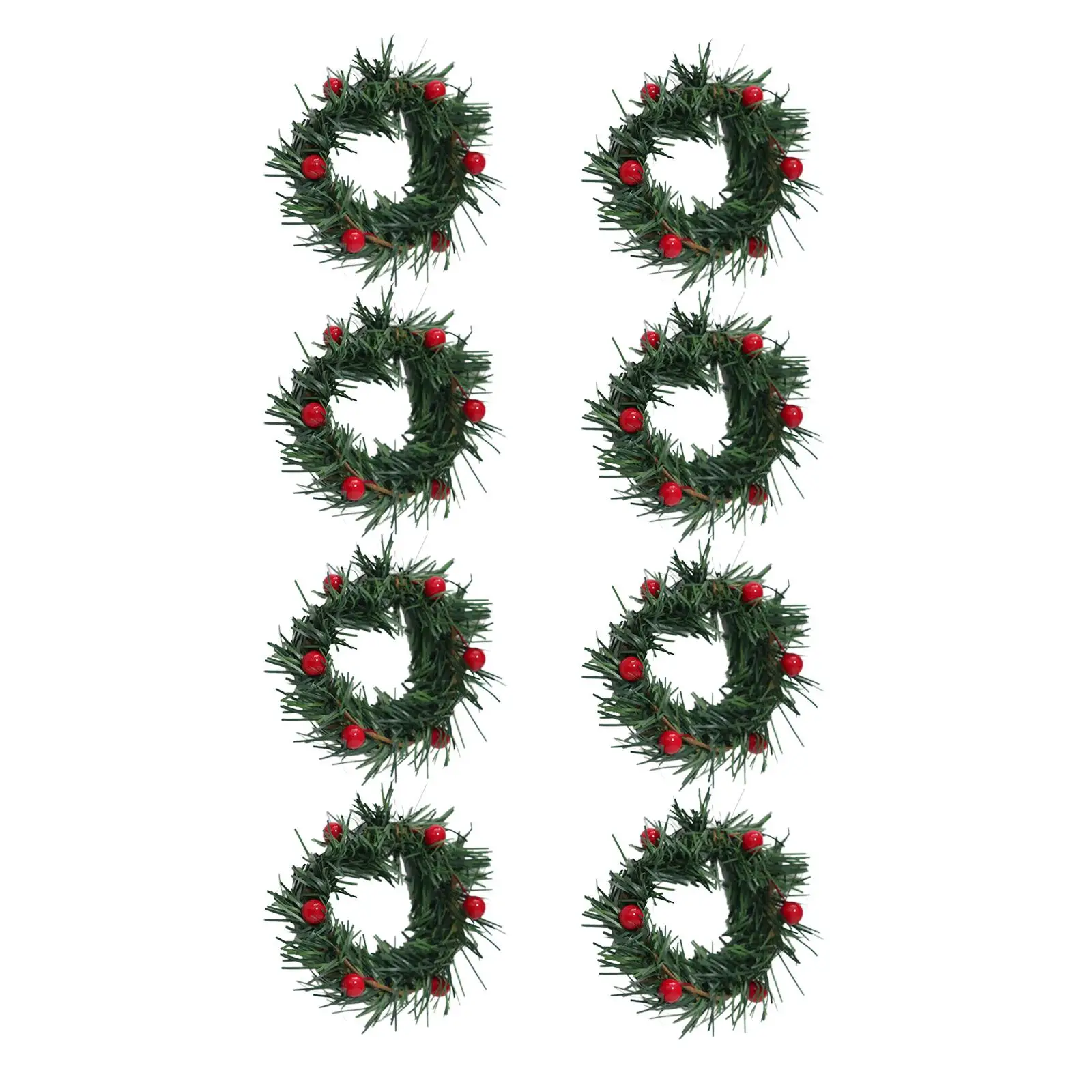 8Pcs Pillar Candle Ring Wreath Floral Arrangement Pillar Candle Holder for Centerpieces Thanksgiving Living Room Table Festival