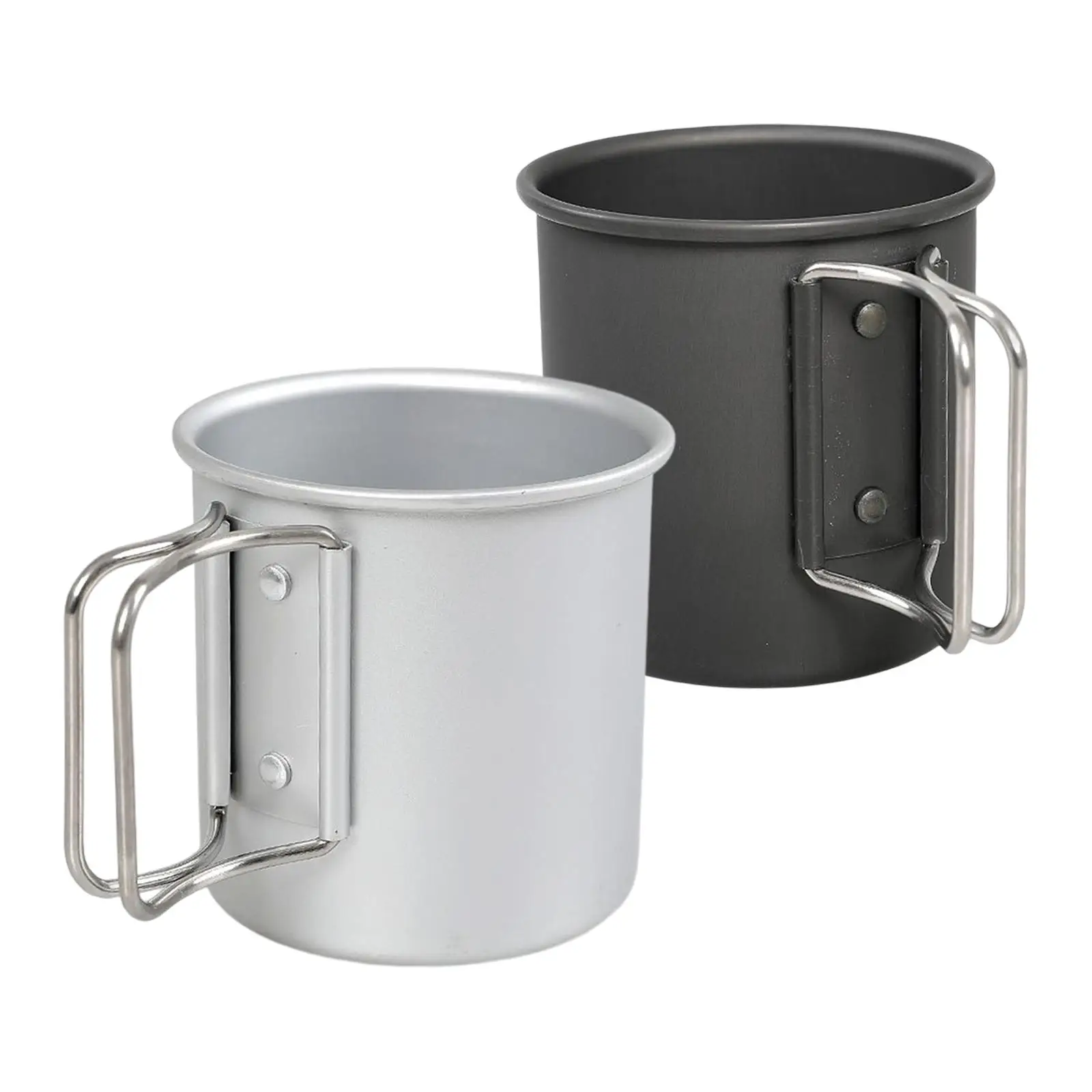 Alloy Outdoor Camping Cup with Collapsible Handle 0.3L Lightweight Easy to Use Water Cup for Backpacking Survival Fishing Hiking