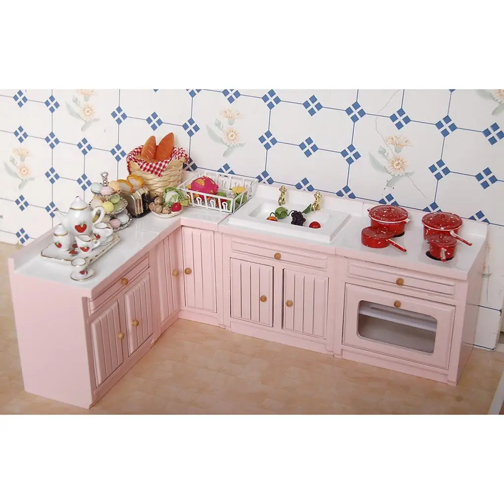 1/12 Scale Dollhouse Miniature Kitchen Cabinet Furniture Ornament Toys