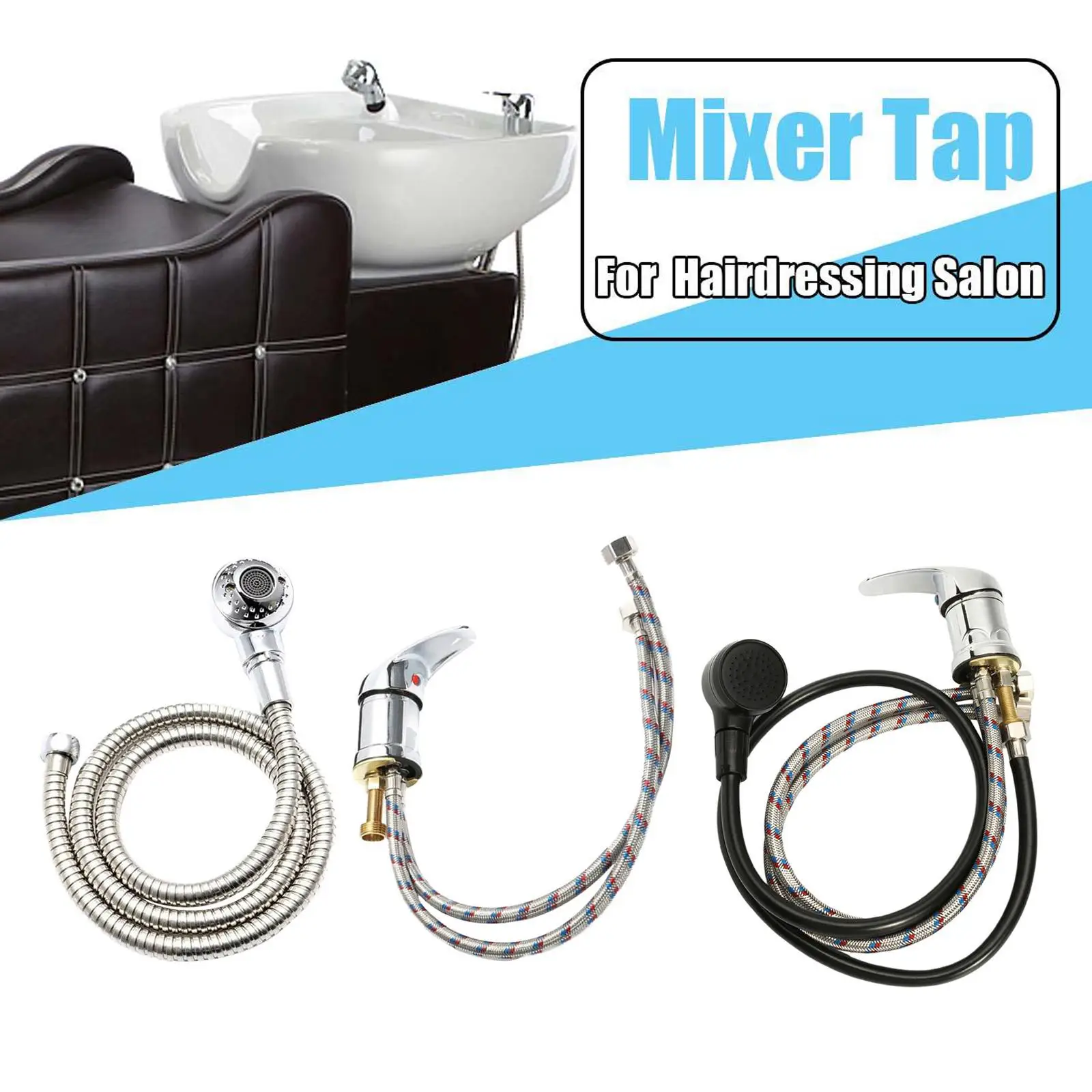 Mixer Tap Bath Sink Faucet Spray Hose Push on Washing Hairdresser