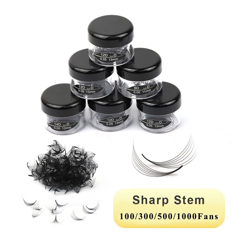 Best of 100 / 300 / 500 / 1000 Loose Fans Pointy Base Loose Fans Premade Fans Lash Russian Volume Sharp Narrow Stem Cluster Eyelash Extensions Reviews & Tips