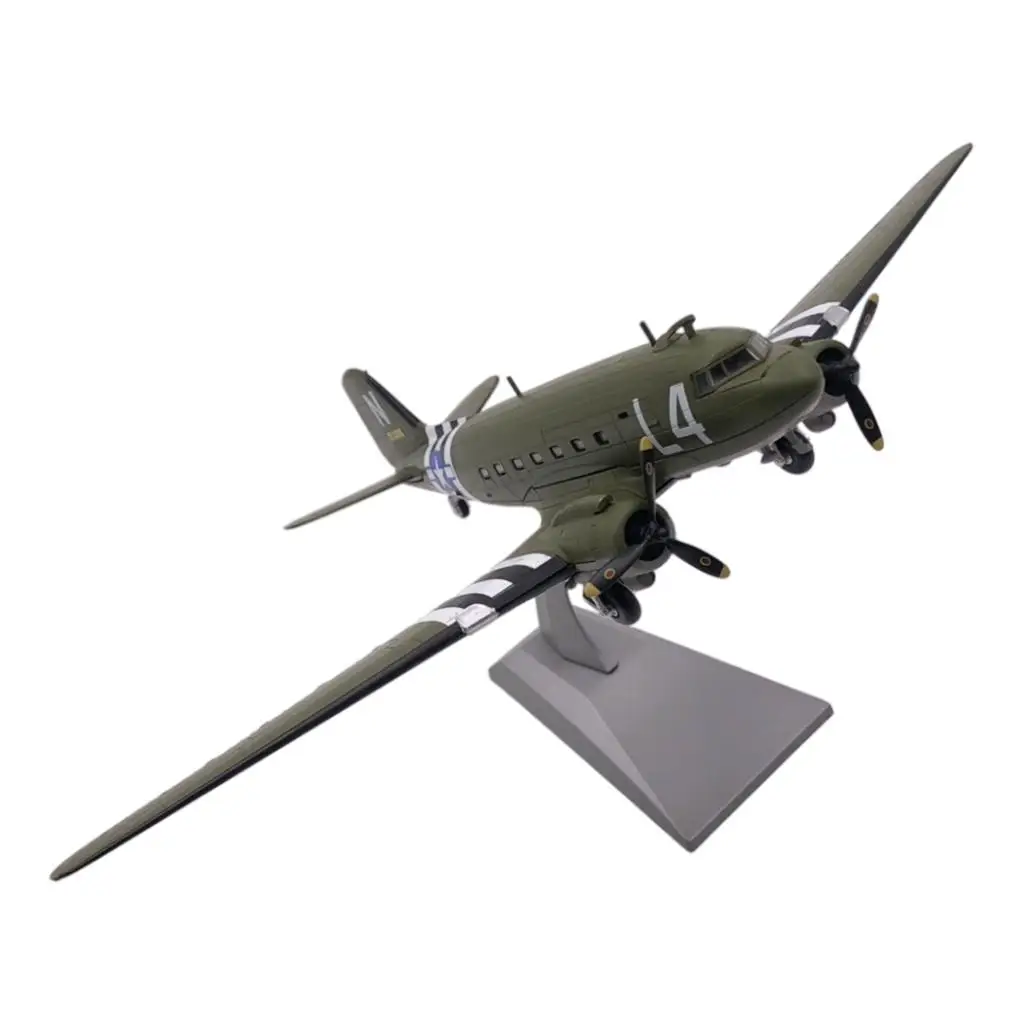 Transport Alloy Airplane 1/100 WWII C47 with DAY 75E Display