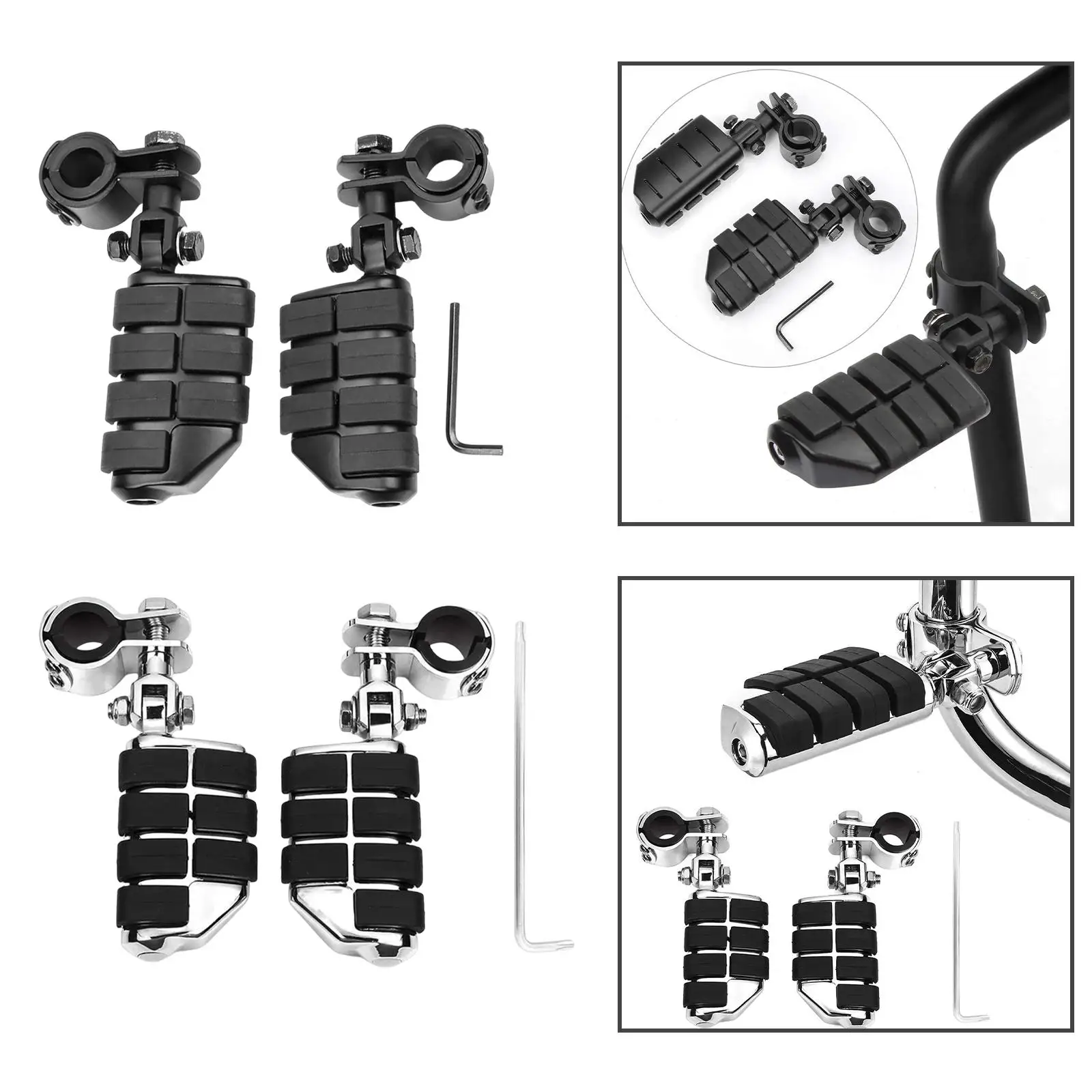 Universal Motorcycle Modified Foot Pegs Replacement Motorbike Spare Parts Easy Installation Strong Highway Footpegs Foot Rest