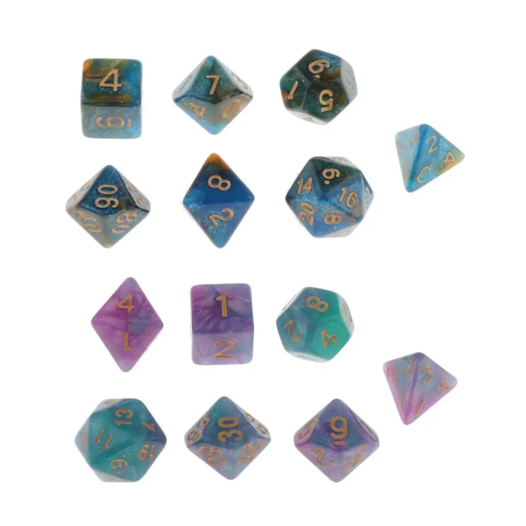 14 Pack Polyhedral  for RPG Role Playing Games  D8 D10 D12 D20