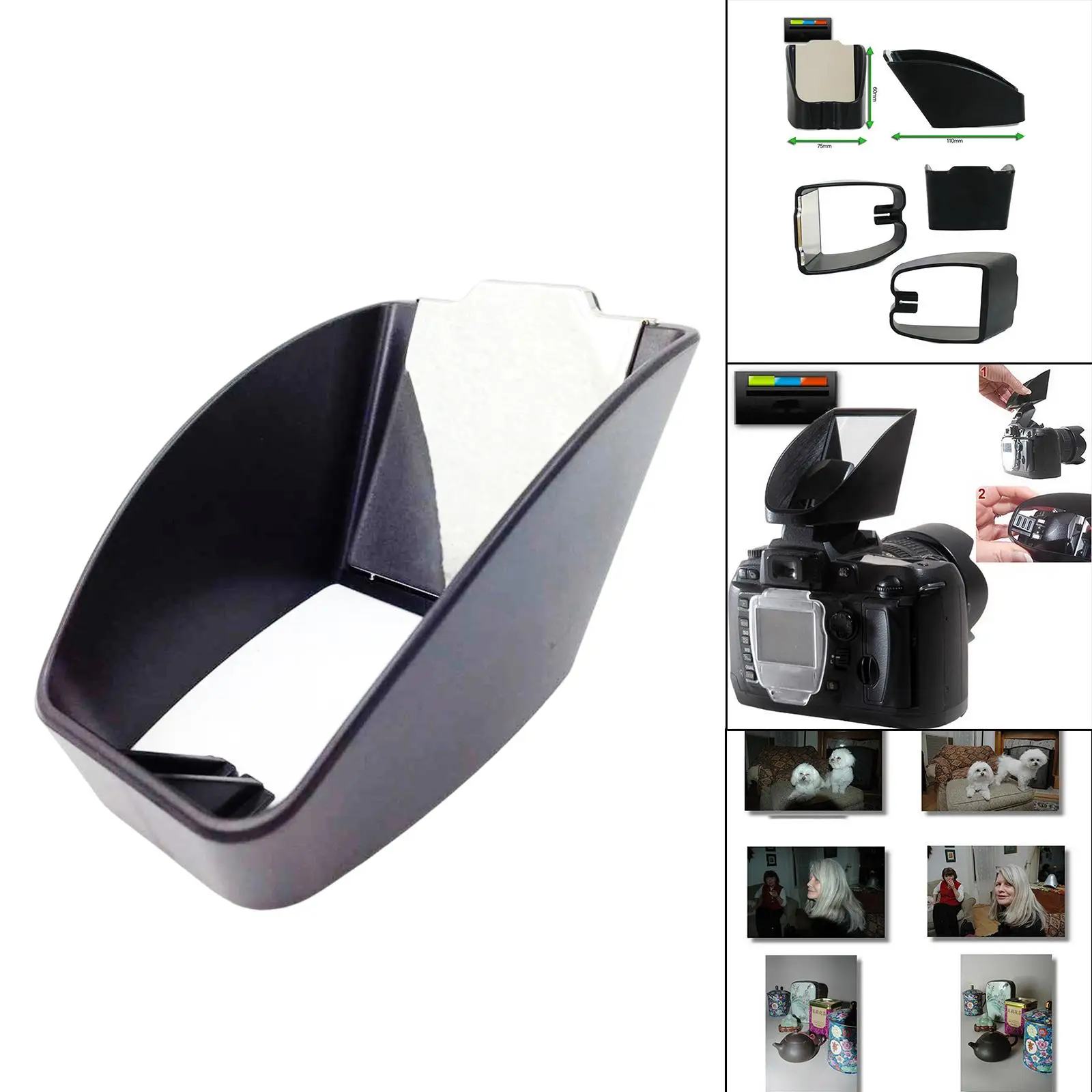Hot Shoe Light Tipper Flash Diffuser Reflector Scene  Soften Harsh Flashes  D90 7D 5D 70 Digital Camera Travellers