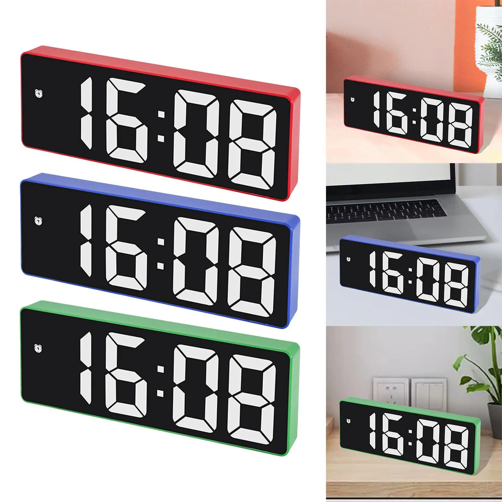 Digital Alarm Clock 6.3 inch Large Display 12/24H for Office Bedside Kids