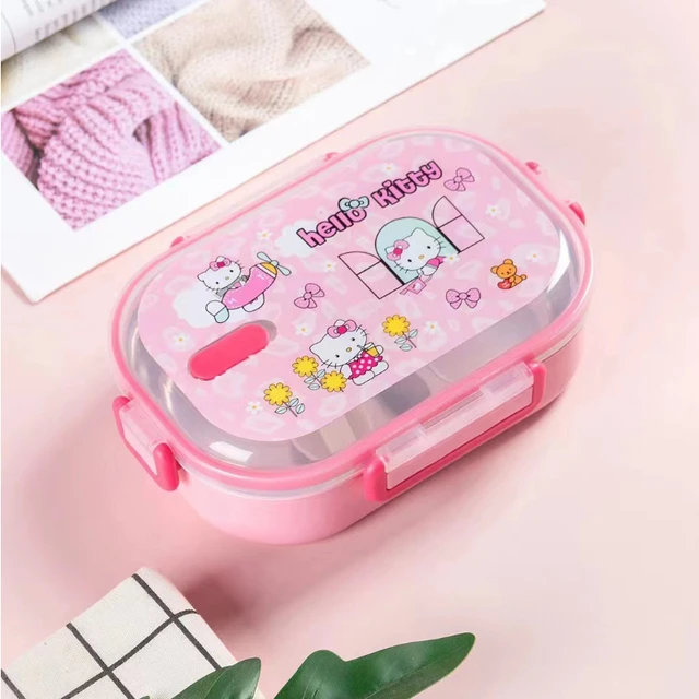 Kawaii Sanrio Hello Kitty Kids Cartoon Lunch Box Cute Anime Student School  Family Portable Plastic Fruit Dessert Lunch Box - AliExpress