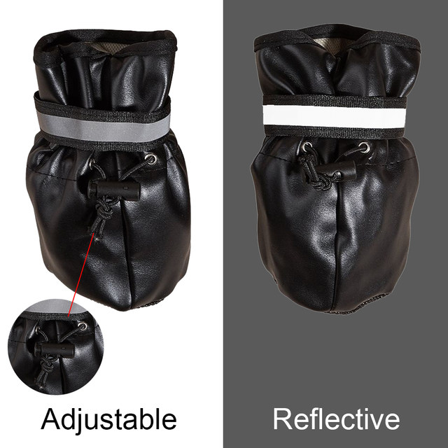 Scarpe Antiscivolo Per Cani - 4 Pezzi Impermeabili Con Strisce Riflettenti