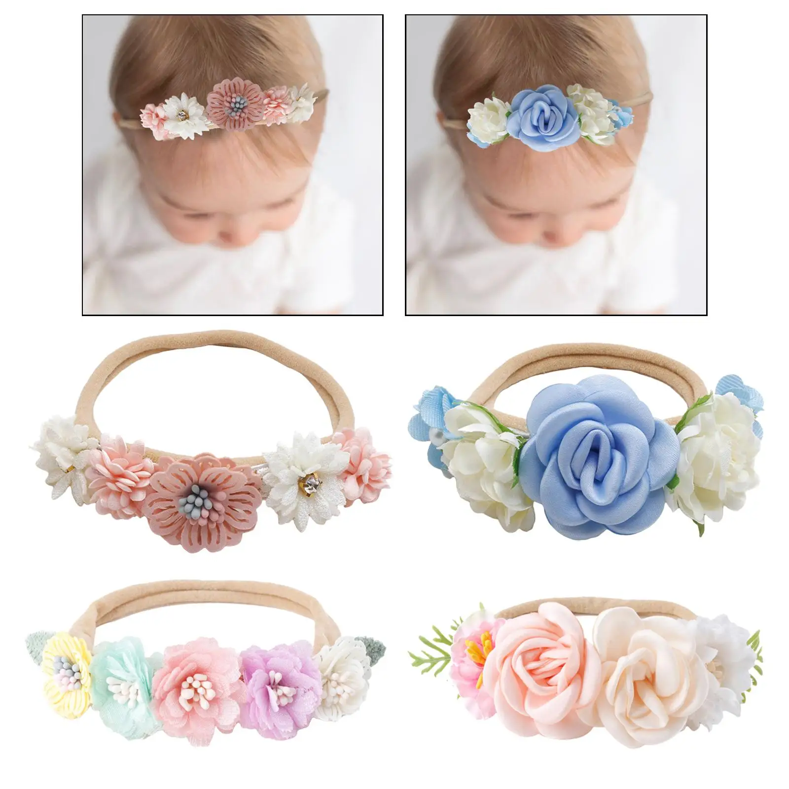 Baby Girl Headband Headwear Cute Newborn Head Flower Toddler Headband for Christmas