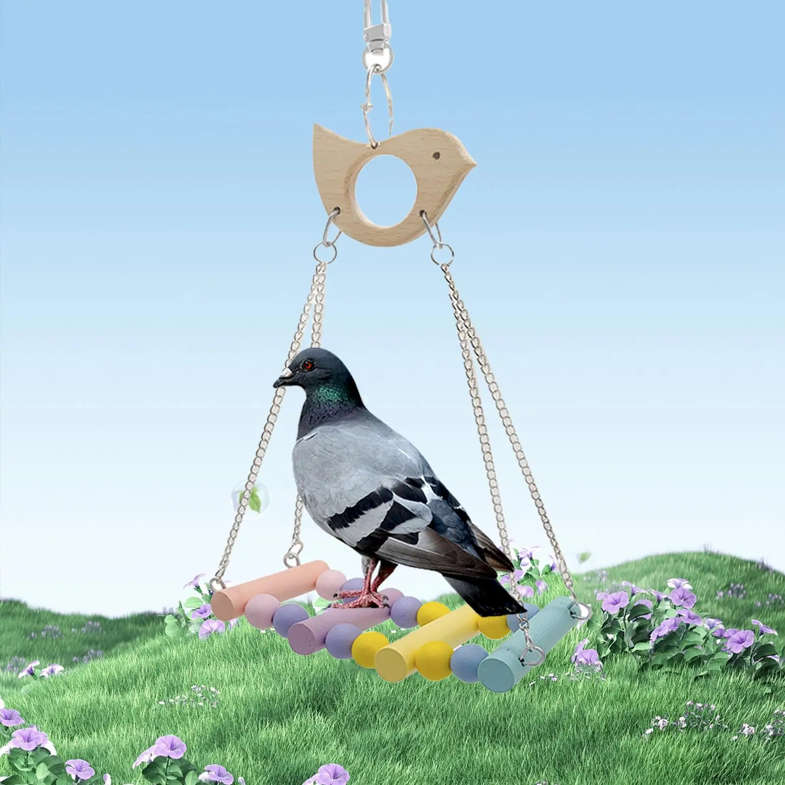 Bird Swing Toys Exercise Toy Parakeet Cage Hammock Parrot Perch Parrot Perch Toy Cage Toys for Medium Large Small Budgie Parrot