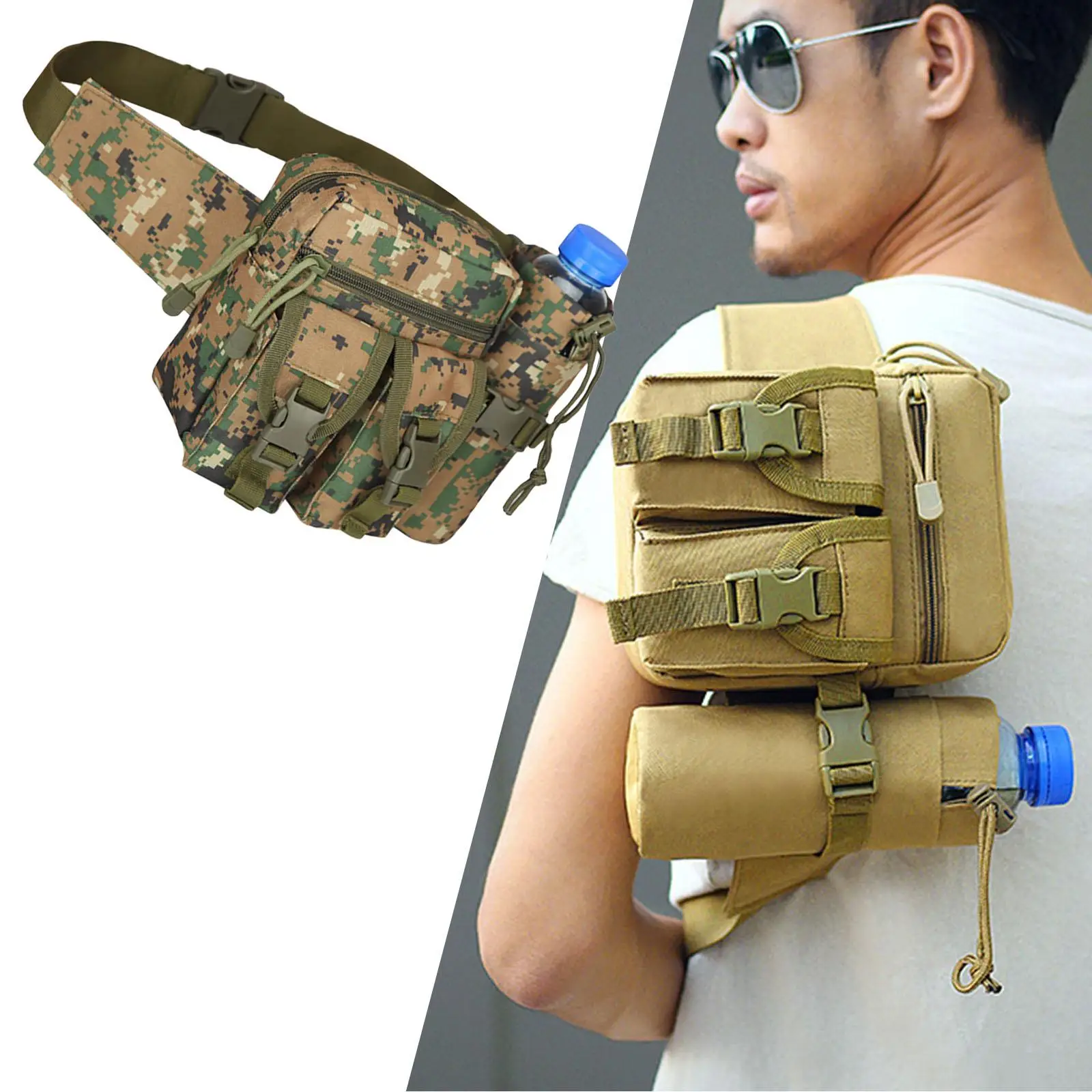 Waist Pack Bag Pouch Water Bottle Holder Fanny Pack for Running Adults Tool