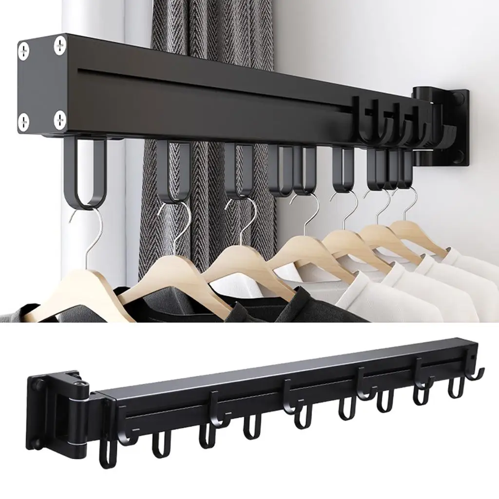 Folding Clothes Drying Hanger Rack Hanging Clothing Rod for Balcony Laundry