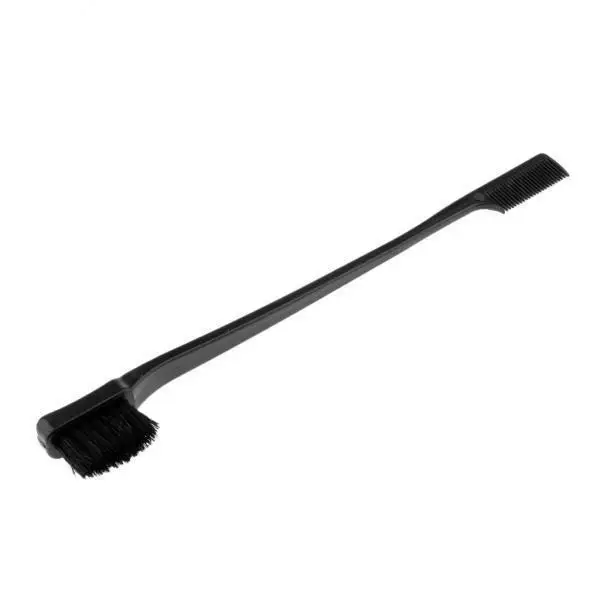 2X Dual Ends Edge Control Hair Brush Trimming Comb for Natural Hair Black