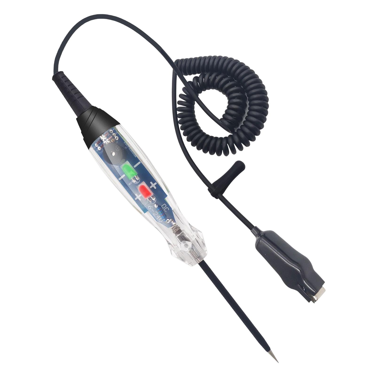 Circuit Tester LED Indicate 6V-24V LED Light Voltage Buzzer Voltage Probe Pen Portable for Vehicle Car Truck Automotive