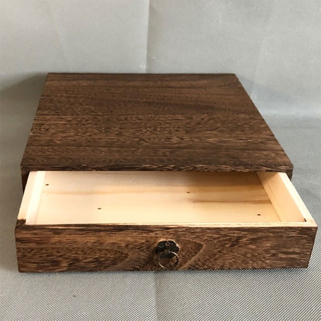 Scrigno in legno incernierato coperchio estraibile cassetto scatola  portaoggetti organizzatore di gioielli