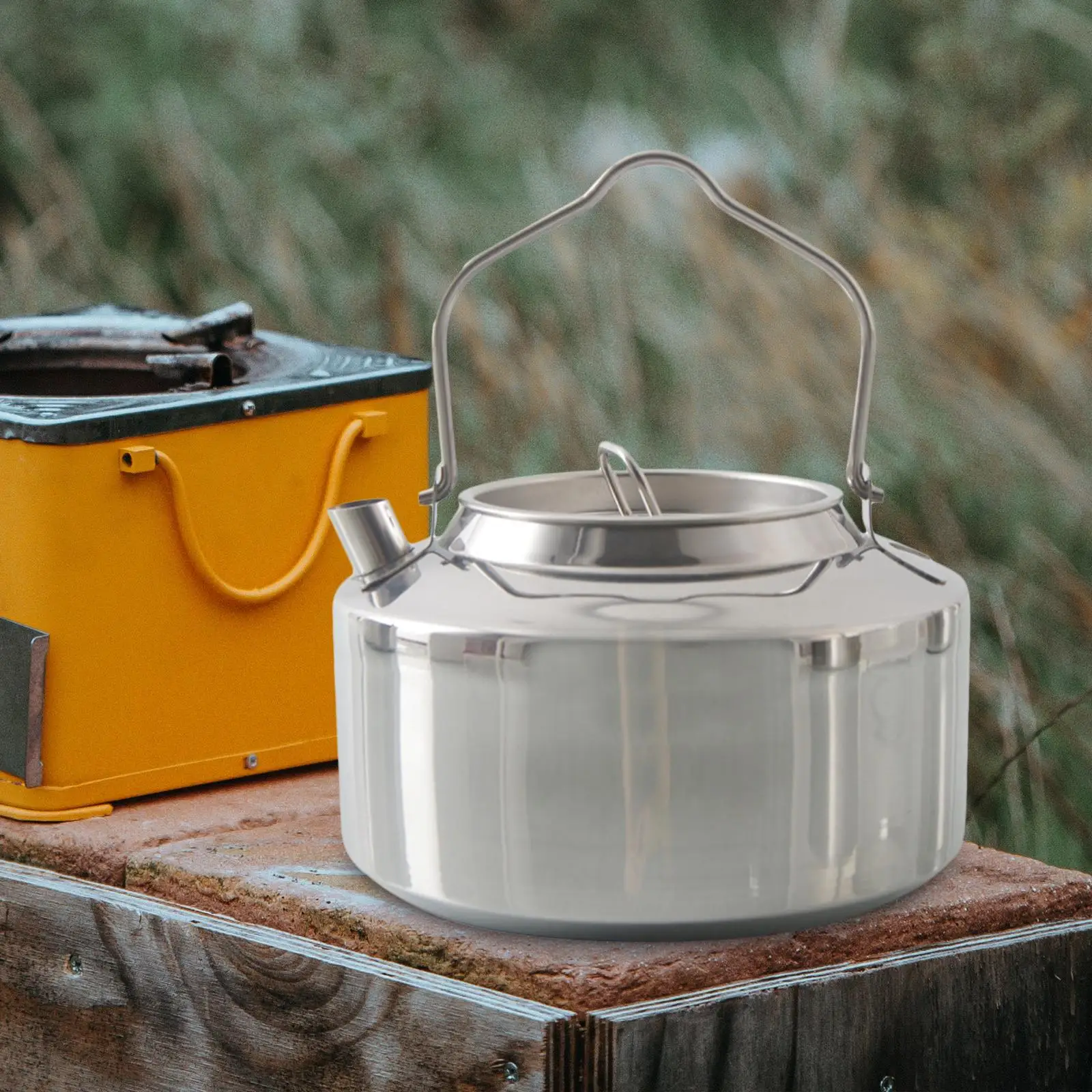 Outdoor Camping Kettle Durable Pot Ultralight 1.3L Stainless Steel for Campfire Hiking