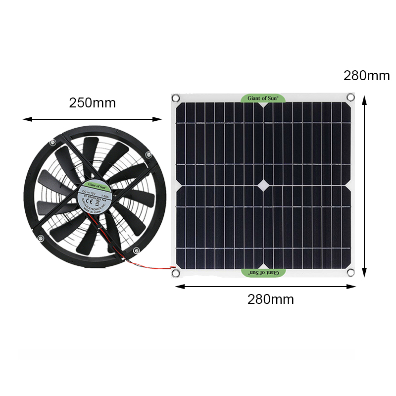 Painel Solar Powered Exhaust Fan, Mini ventilador