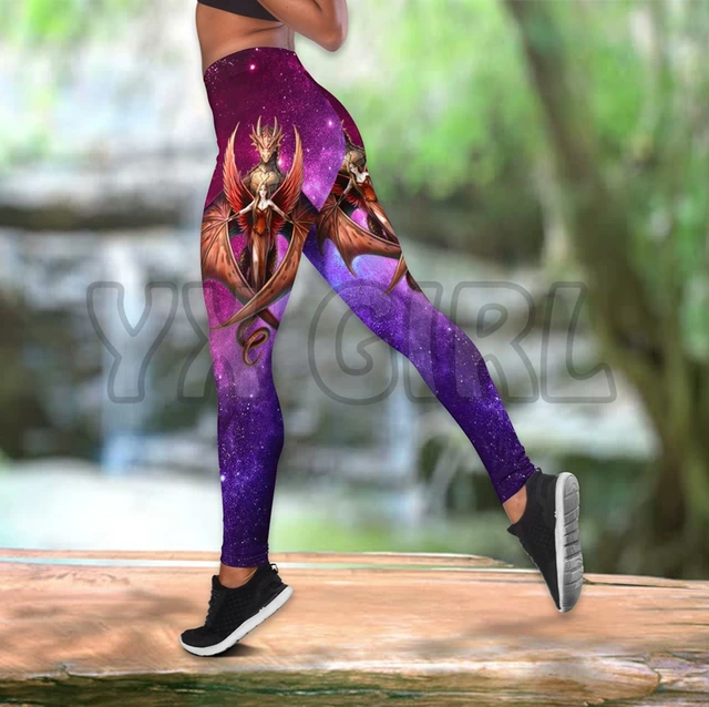 Gothic Dragon 3D Printed Tank Top+Legging Combo Outfit Yoga Fitness Legging  Women - AliExpress