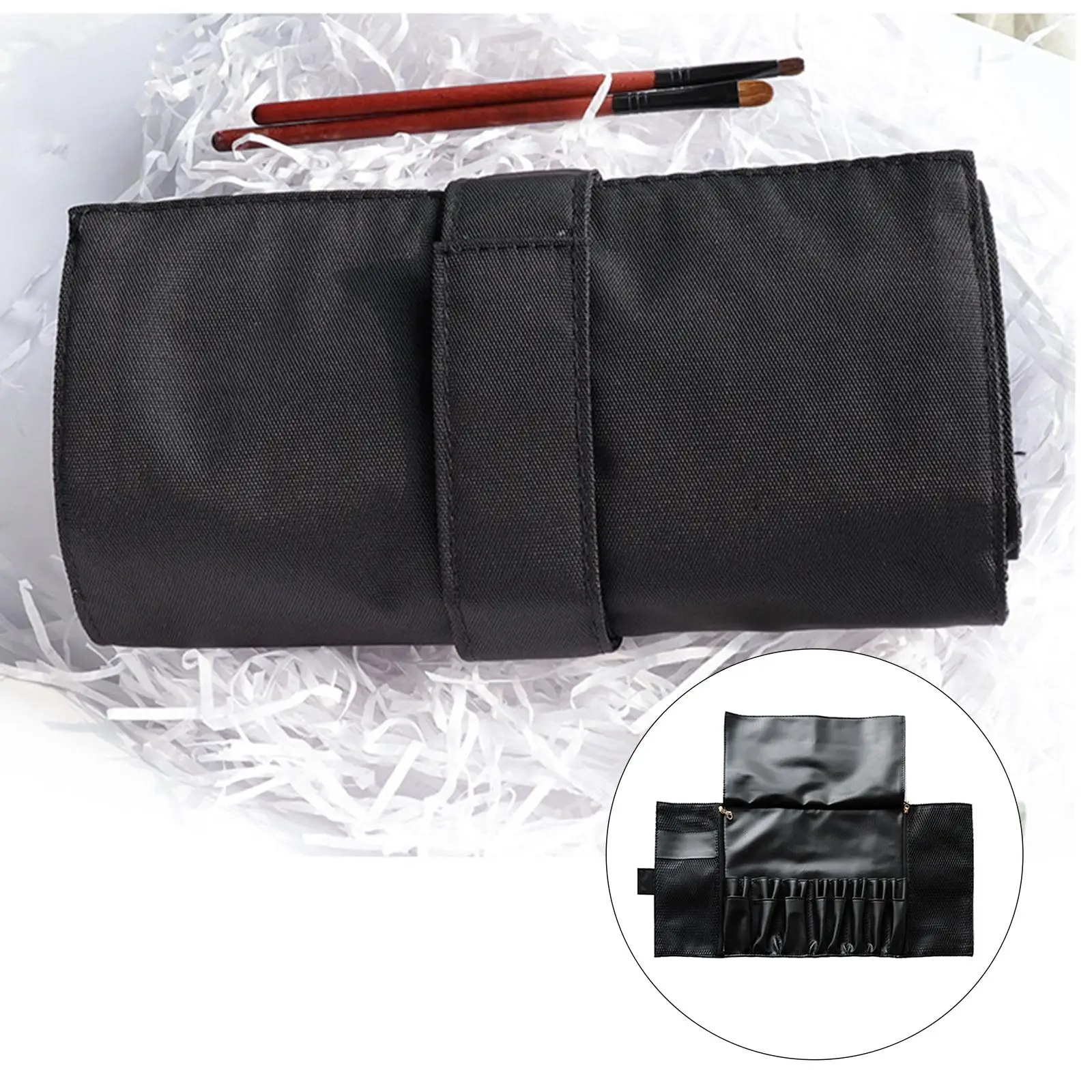  Pack, Multi Pockets ,Rolling Case, Foldable, Professional Adjustable Portable PU Leather Holder for Artist (Without Brush)