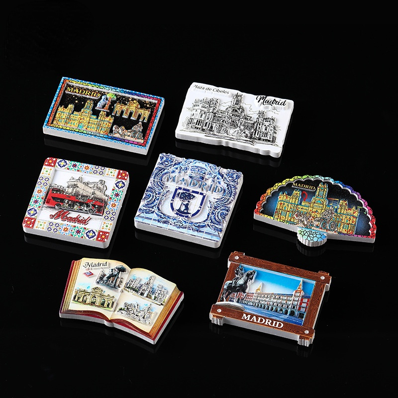 Description Picture 2 of itemTraveling Souvenirs Magnetic Stickers for Fridge Kawaii Home Decoration Creative 3D Fridge Magnets Madrid Traveling Souvenirs