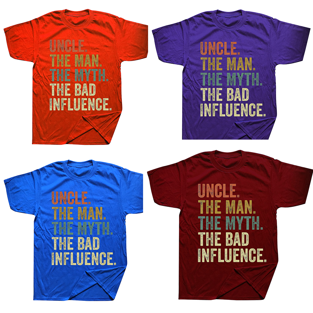 Lustige Vintage Spaß Onkel Mann Mythos Schlechten Einfluss T Shirts Streetwear Kurzarm Geburtstag Geschenke Sommer Stil T-shirt Männer – Detail 3