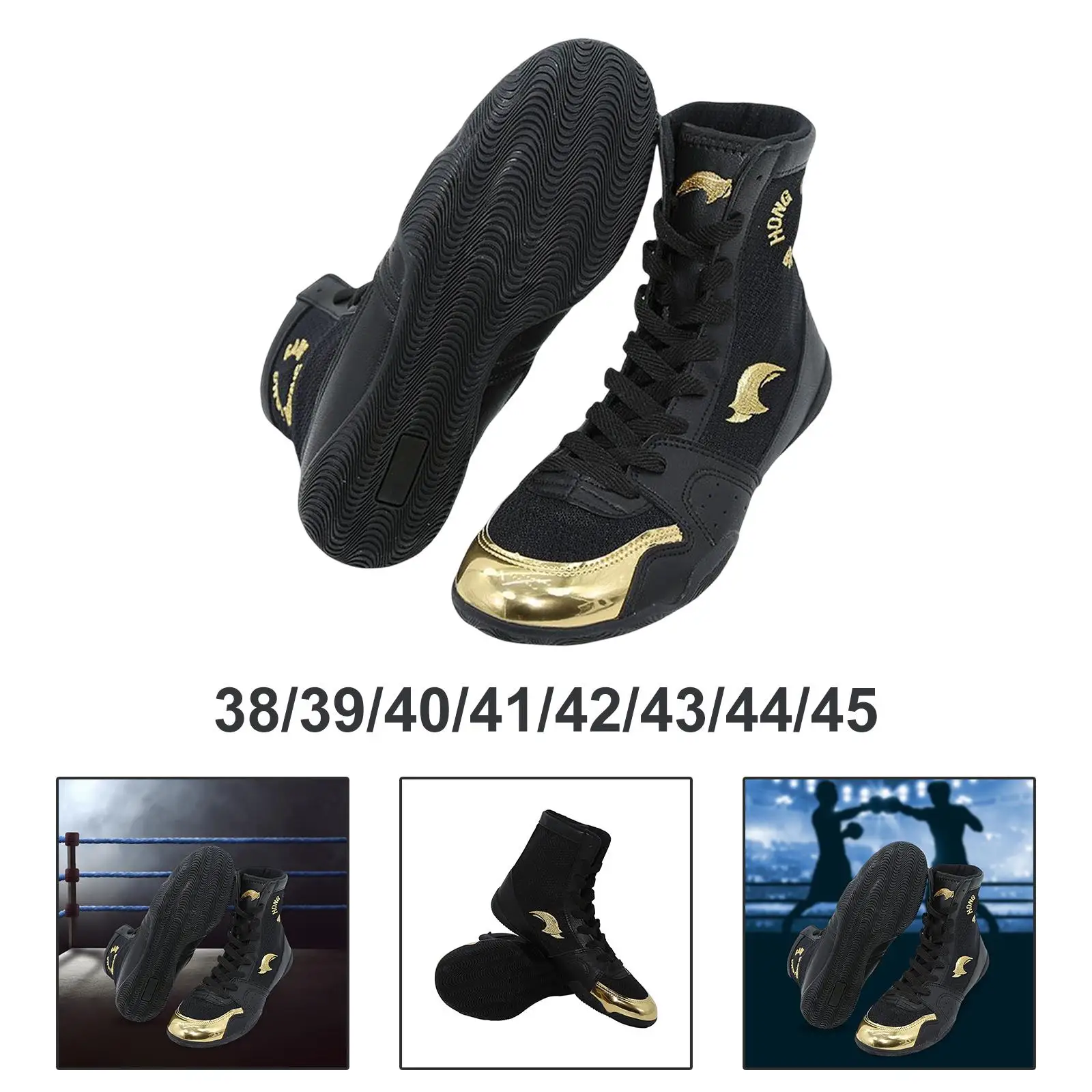 Kick Boxing Shoes Wrestling Boots Unisex Adults Lightweight Footwear MMA Fighting Taekwondo Accessories Practice