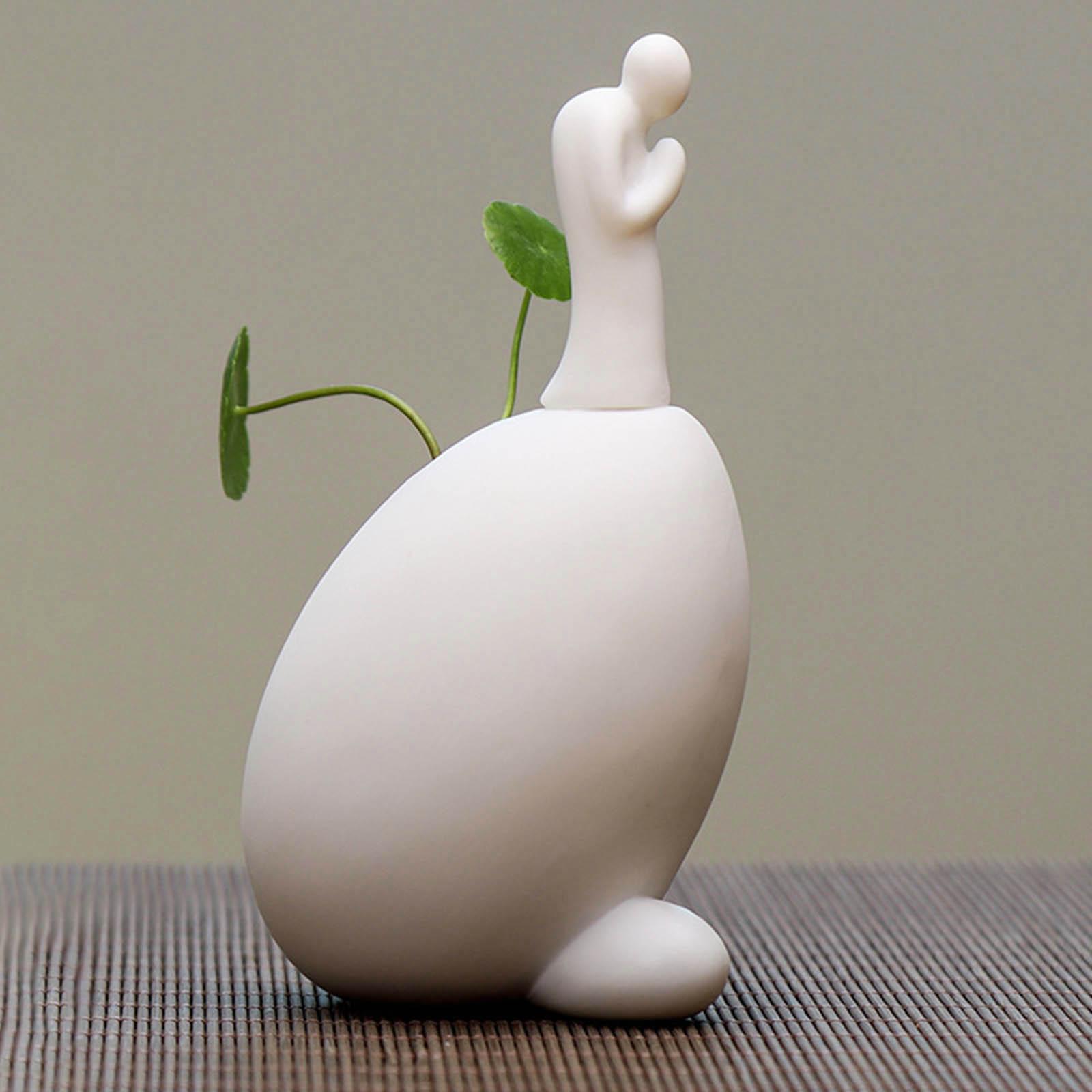 Ceramic Buddha Statue Hydroponic Desktop Flower Arrangement 