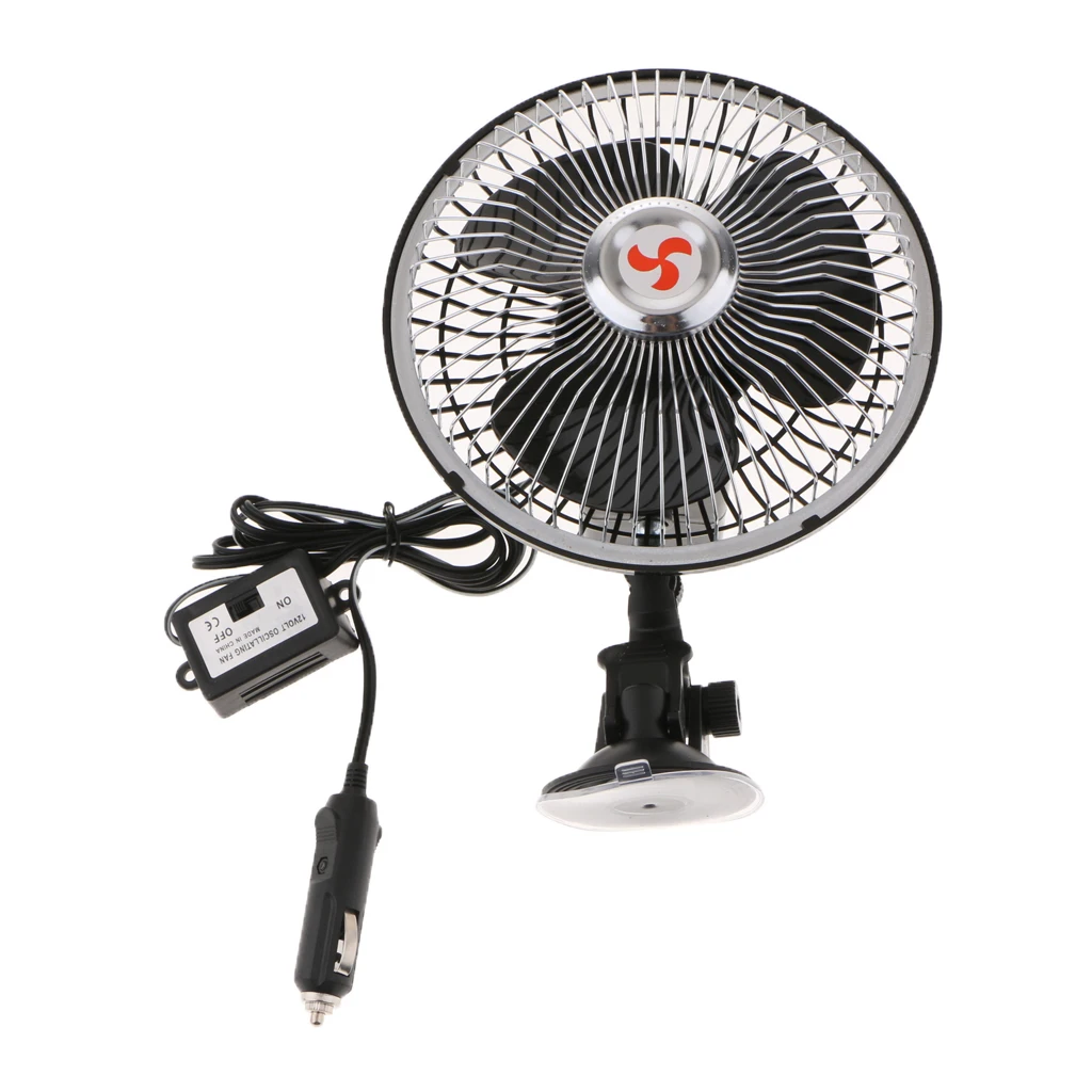 6`` 12 Windshield Adjustable Cooling Fan Windshield Suction Cup Mounting Low Power Consumption