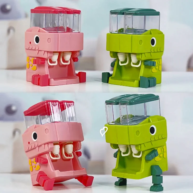 S54be6e824821415ba6aed877ed5a5709K Children Dinosaur Dual Water Dispenser Toy with Cute Pink Blue Cold/Warm Water Juice Drinking Fountain Simulation Kitchen Toys