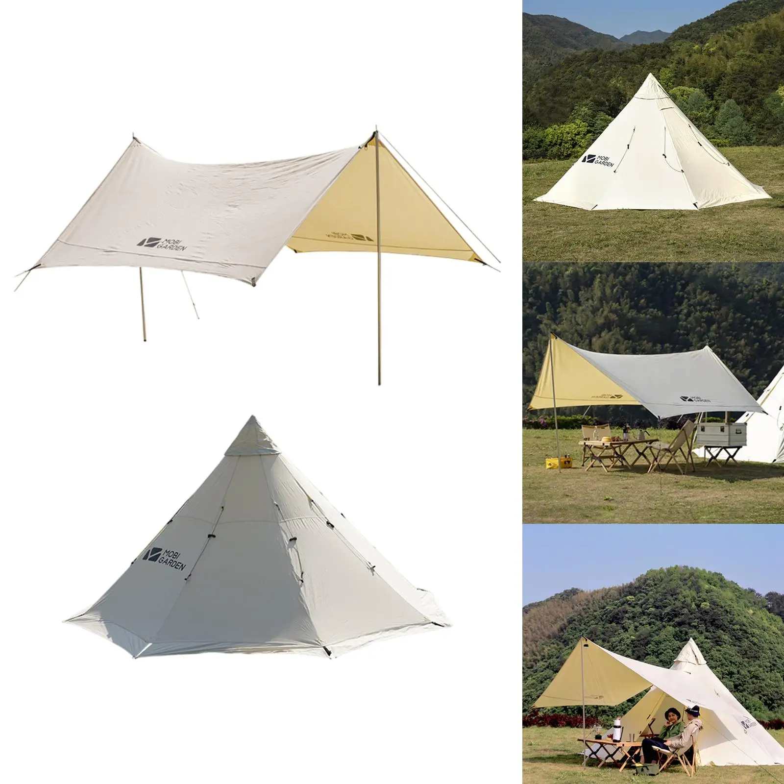 Outdoor Family Camping Tent Canopy Windproof Waterproof Lightweight Large Teepee Tents for Hiking Fishing Beach Travel Picnic