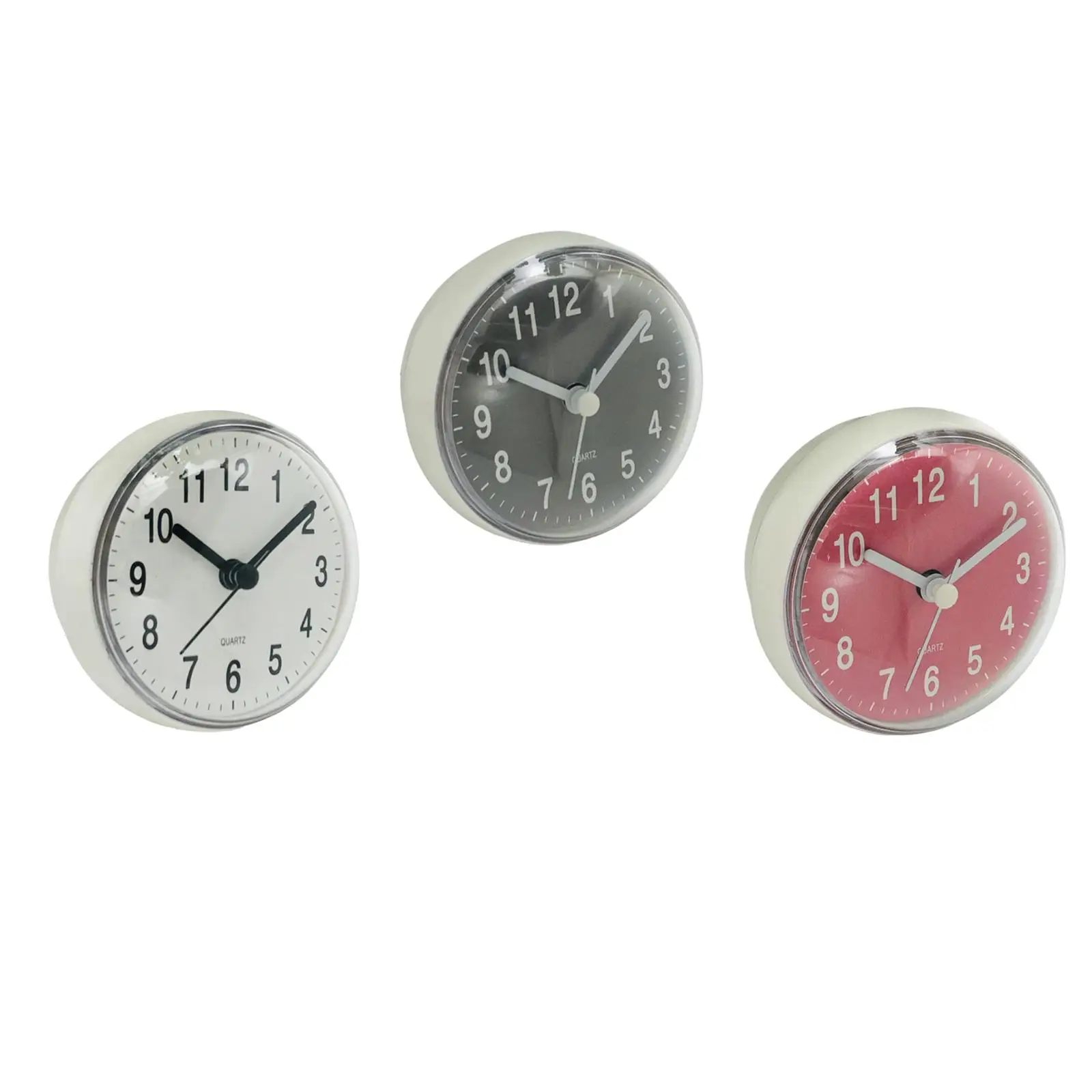 Silent Sucker Wall Clock Battery Operated Bathroom Clock Anti Fog Quartz Clock for Kitchen Living Room Dining Room Bedroom