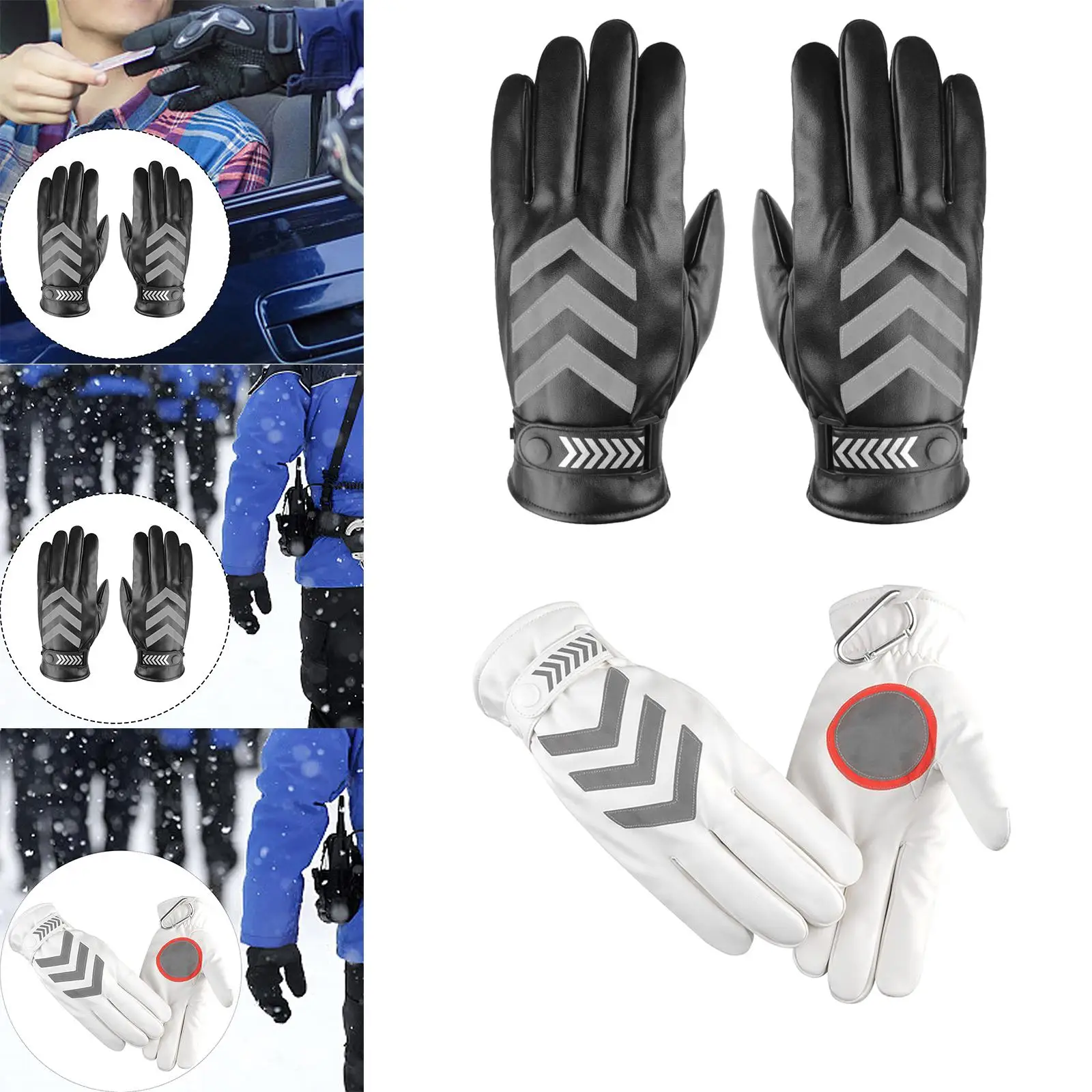 Winter Gloves Touch Screen Water Resistance Windproof Full Finger Ski Gloves