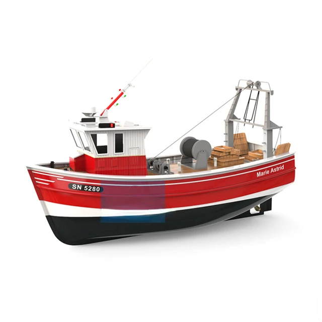1/48 Model Boat PELLWORM Fishing Boat Wooden Kit DIY Assembled