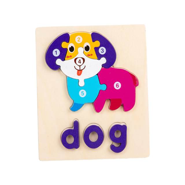 Wooden Puzzle Gift for Kids Wooden Toys Wooden Dog Puzzle