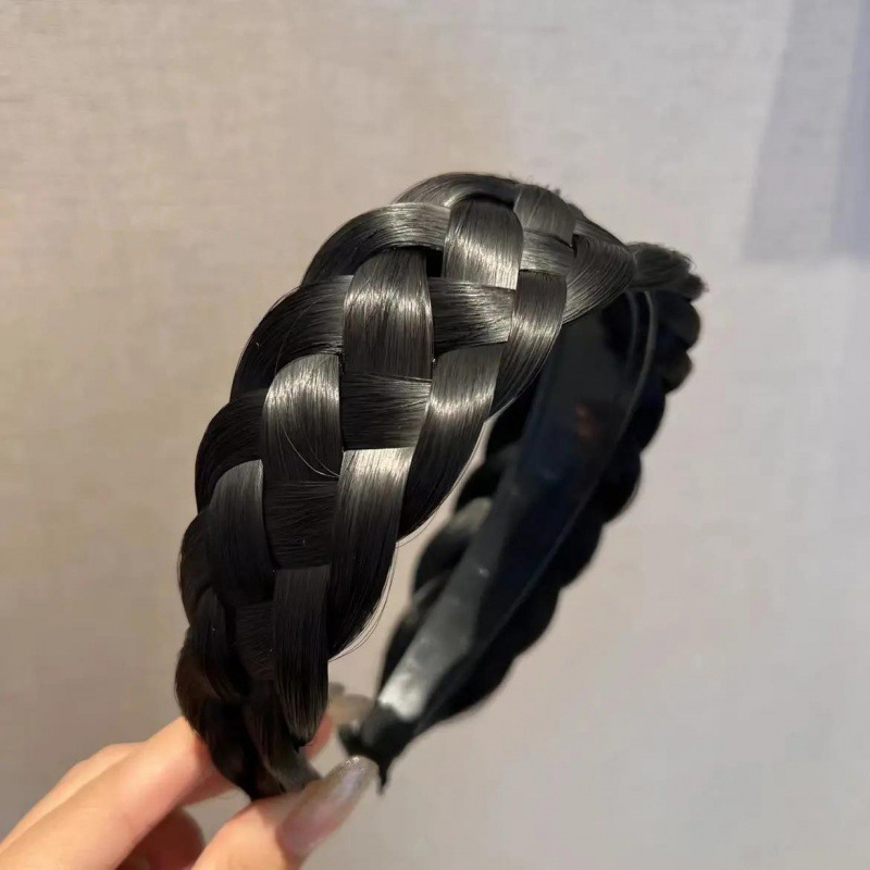 2023 Wig Headbands for Women Wide Fishbone Braids Hairbands Handmade Head Hoop Hair Styling Headwear Accessories Gift