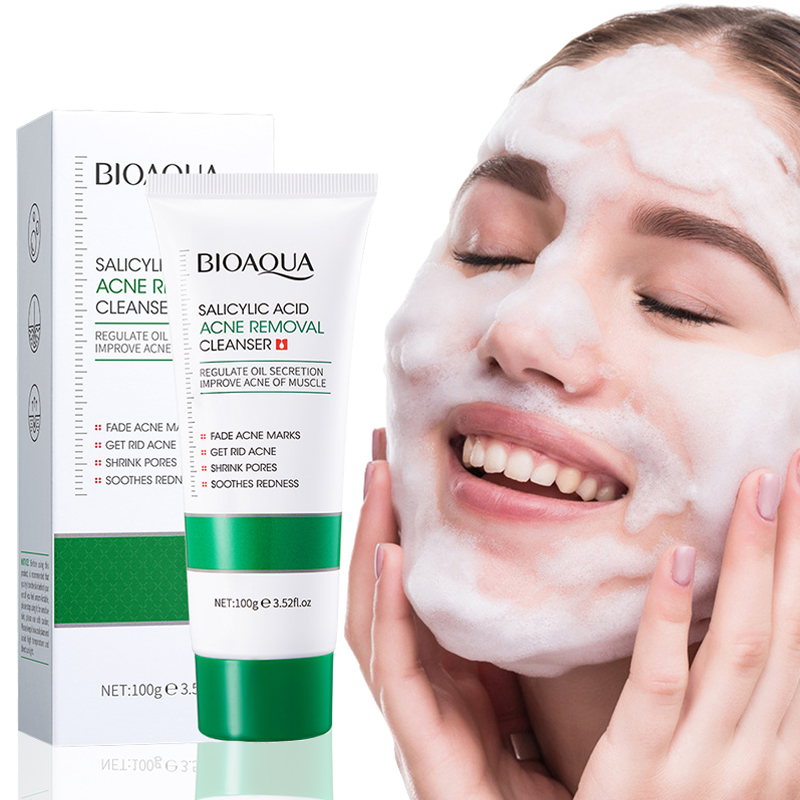 Best of BIOAQUA Salicylic Acid Facial Cleanser Acne Treatment Moisturizing Oil Control Skincare Face Wash Foam Face Cleanser Skin Care Reviews & Tips