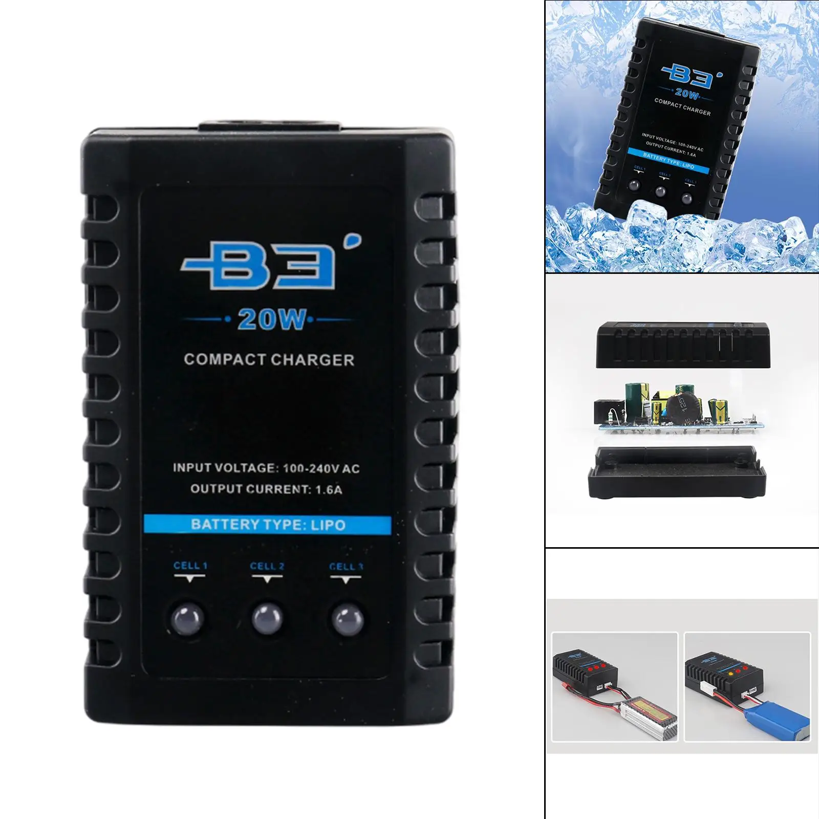 B3 20W Balance Charger for 7.4V 11.1V Lithium Battery Professional Plug-EU