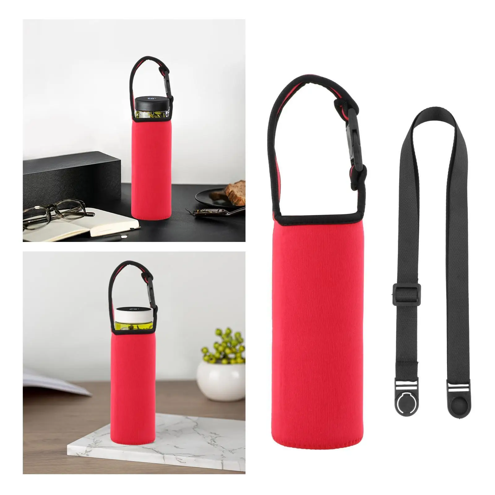 400-500ml Water Bottle Sling Case Bag with Adjustable Shoulder Strap Insulated for Running Sport Travel Plastic Bottles Women