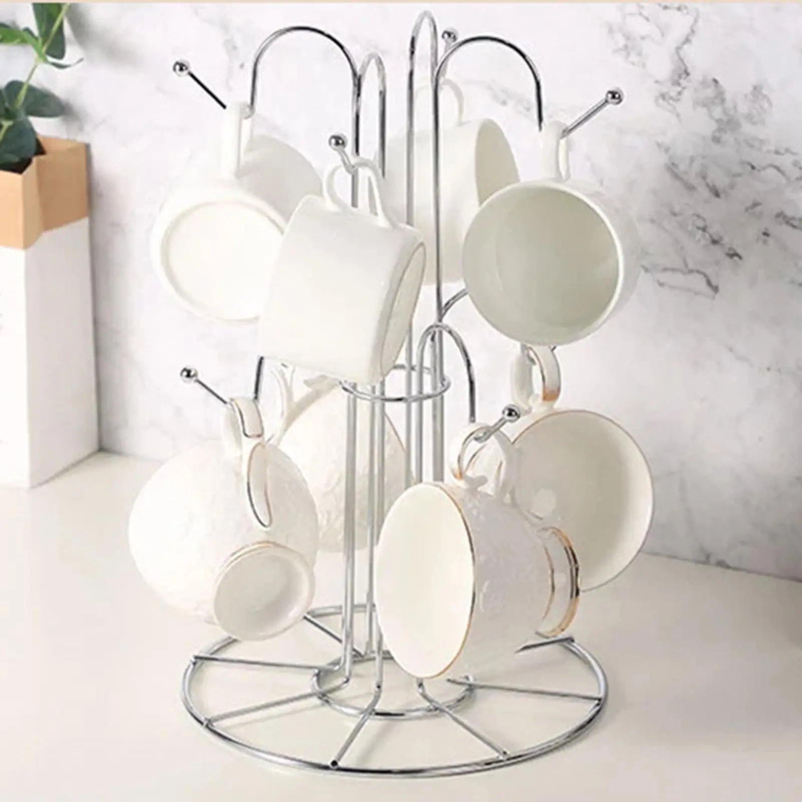 Cup Drying Rack Drainer 8 Hooks Tree Coffee Bar Decor Diversified Stand for Tabletop Home