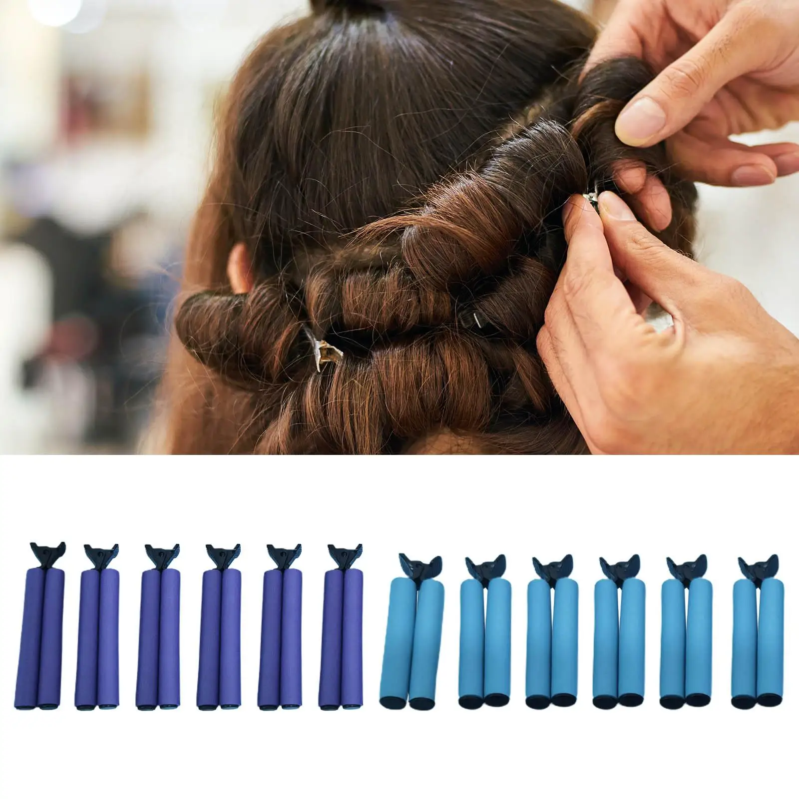 Het Insultion Clip 12 Pieces Hirdressing Clip Hirdressing Tools Without Trce Perm Fixing Sponge Clips for Beuty Slon